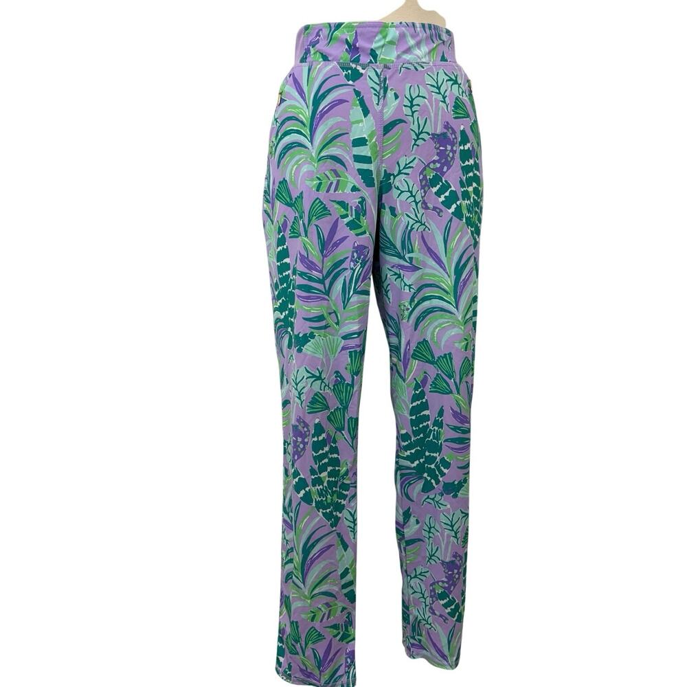 Lilly Pulitzer Run Around Pants Athletic in Purple Iris On the Chase M UPF50+